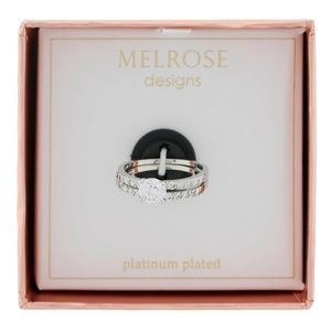 Platinum plated wedding engagement ring set NEW